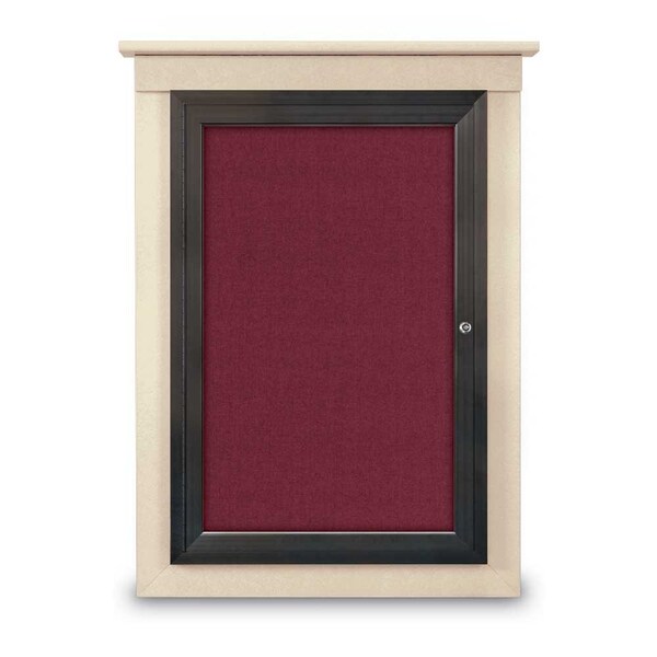 Single Door Enclosed Letterboard, 60"x42", UV1306TB-BLACK-BLUE